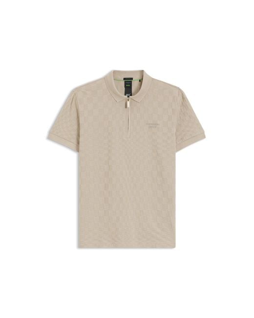 Boss Brown Porsche X Polo Shirt With Pasha Pattern for men