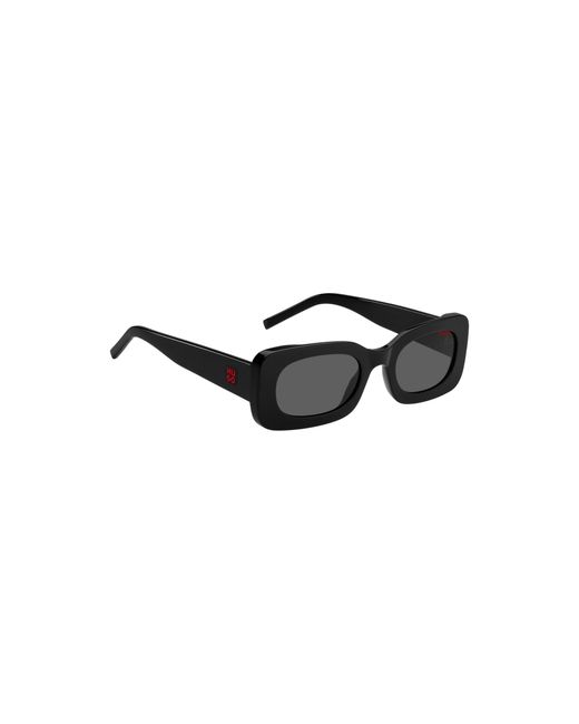 HUGO Black Acetate Sunglasses With Detachable Slogan Strap