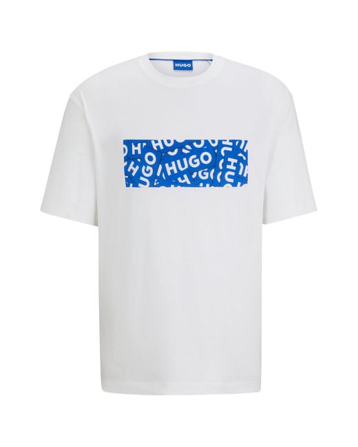 HUGO T-Shirt aus Baumwoll-Jersey mit Logo-Artwork in White für Herren