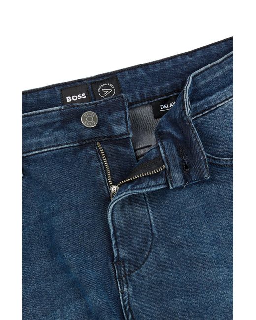 Boss Slim-fit Jeans In Blue Performance-stretch Denim for men