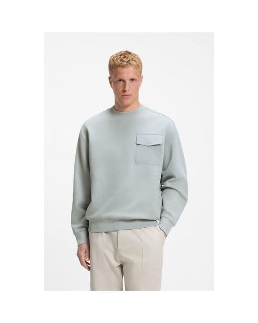 Boss Gray Relaxed-Fit Sweatshirt for men