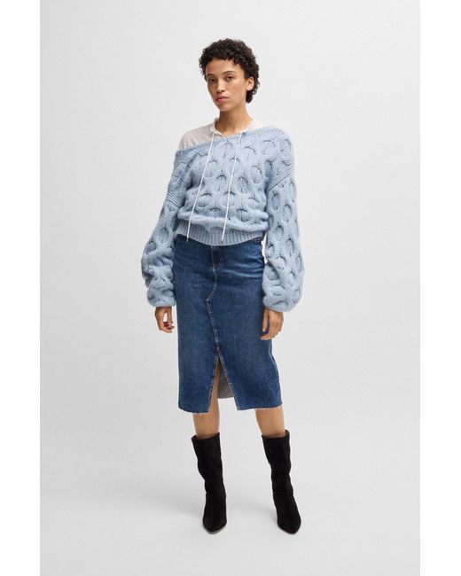 Boss Blue Oversized Wendepullover