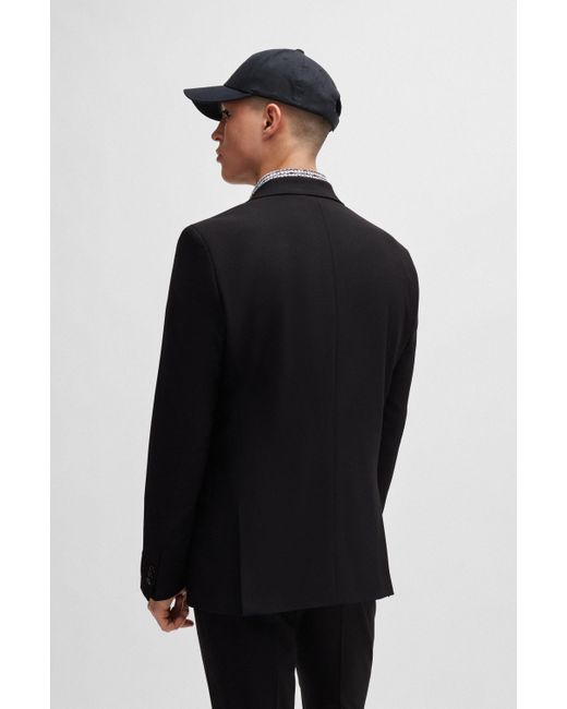 HUGO Black Extra-slim-fit Suit In A Structured Wool Blend for men