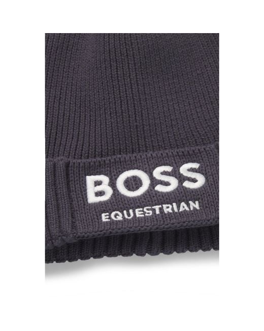 Boss Gray Equestrian Fisherman Beanie Hat