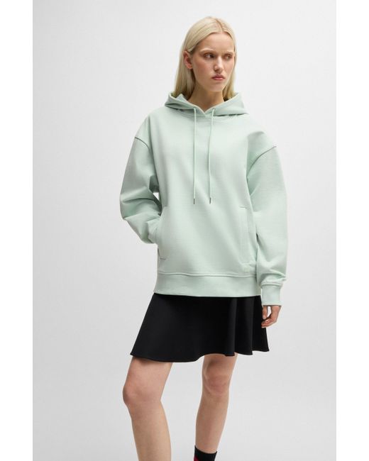 HUGO Green Cotton-terry All-gender Hoodie In A Relaxed Fit for men