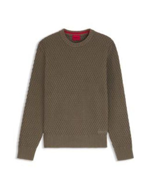 Pull En Maille De Coton À La Structure 3D HUGO pour homme en coloris Natural