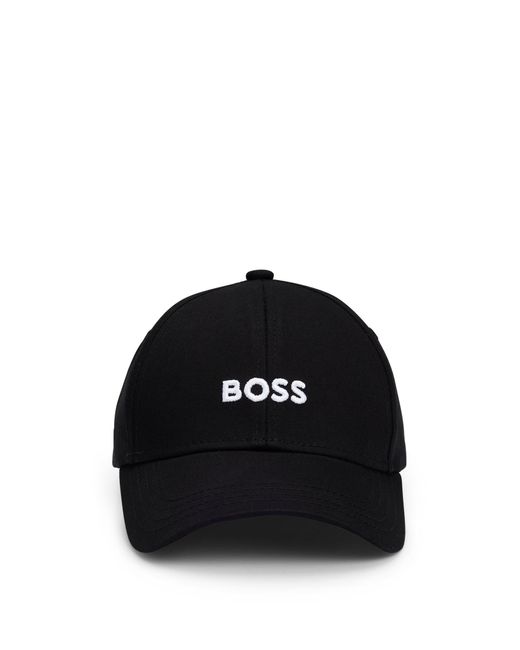 BOSS by Hugo Boss Black Cotton-twill Six-panel Cap With Embroidered Logo for men