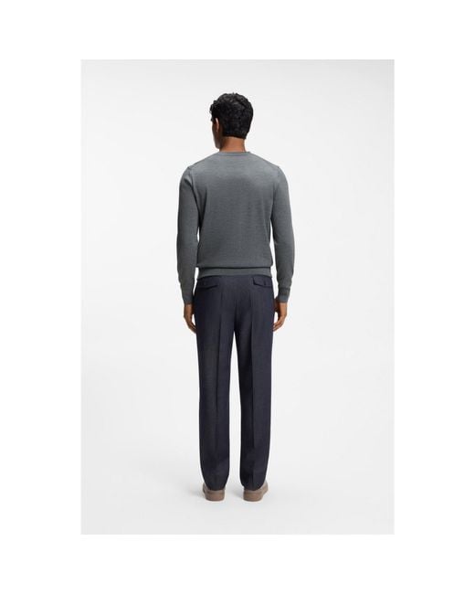Boss Gray V-Neck Sweater for men