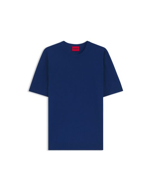 HUGO Blue Slim-Fit Knit T-Shirt for men