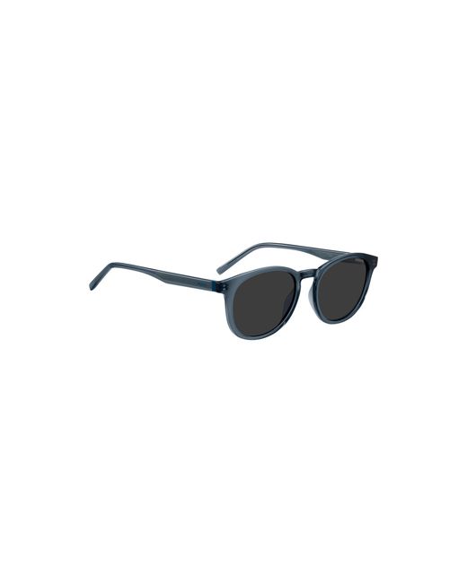 HUGO Blue Acetate Sunglasses With Rubber Trim for men