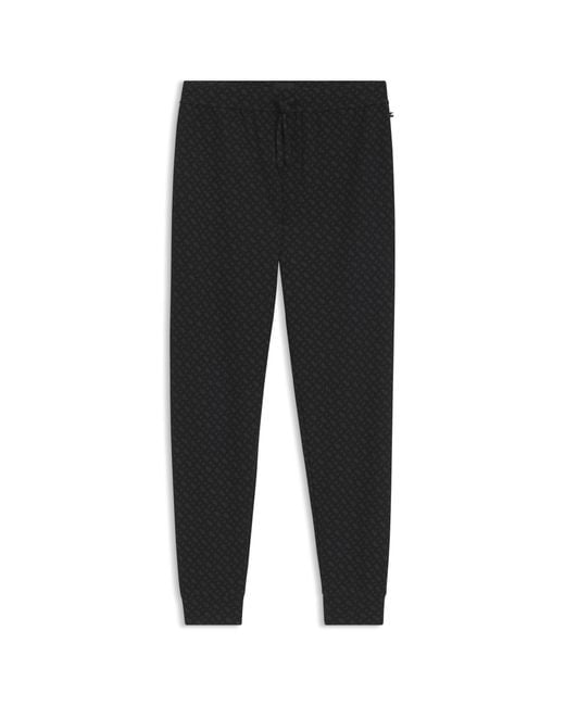 Boss Black Cuffed Pyjama Bottoms for men