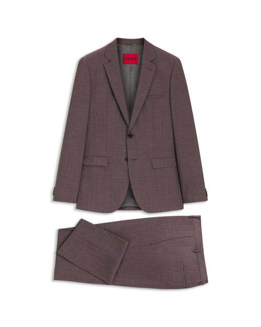 HUGO Purple Extra-Slim-Fit Suit for men