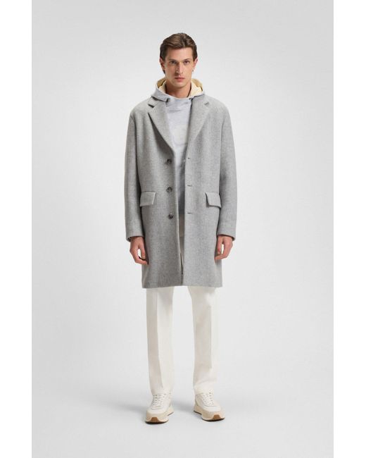 Boss Relaxed-Fit Mantel in het Gray voor heren