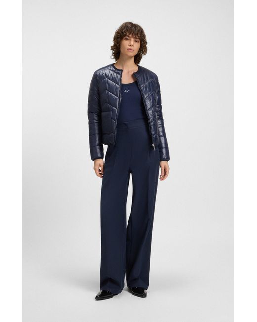 Boss Waterafstotende Jas Met Chevronstiksels in het Blue