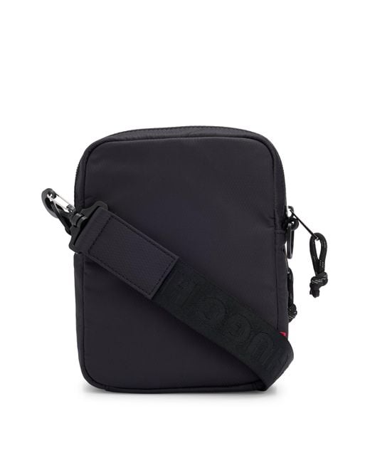 HUGO Black Reporter Bag With Contrast Logo And Mesh Overlay for men