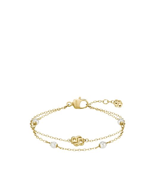 Boss Metallic Layered-Tone Bracelet With Double B Monogram