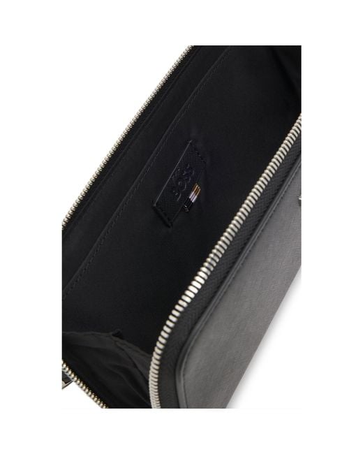 Boss Black Belt Bag With Logo Lettering for men
