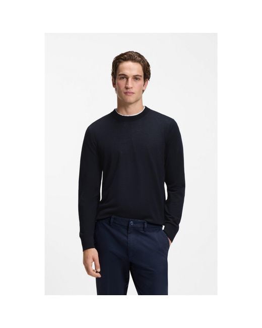 Boss Blue Merino-Wool Sweater for men