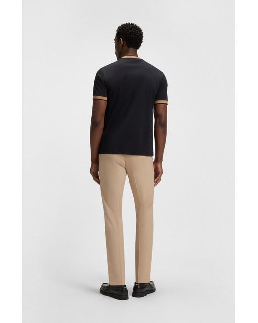 Boss Slim-Fit Hose Aus Meliertem Stretch-Gewebe in Natural für Herren