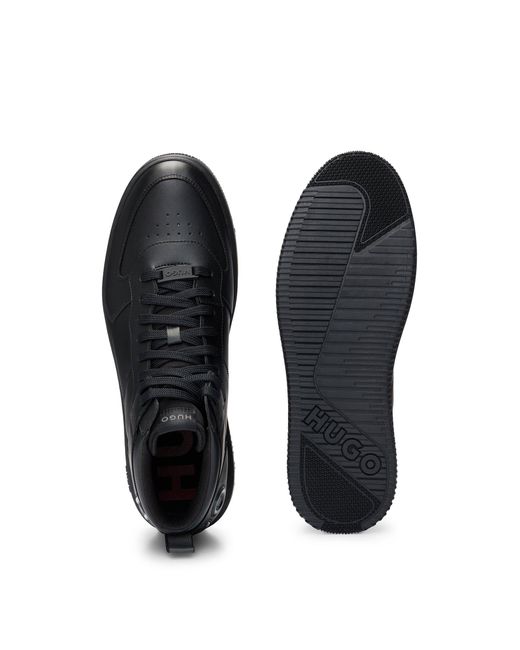 HUGO Black High-top Trainers With Bubble Branding for men