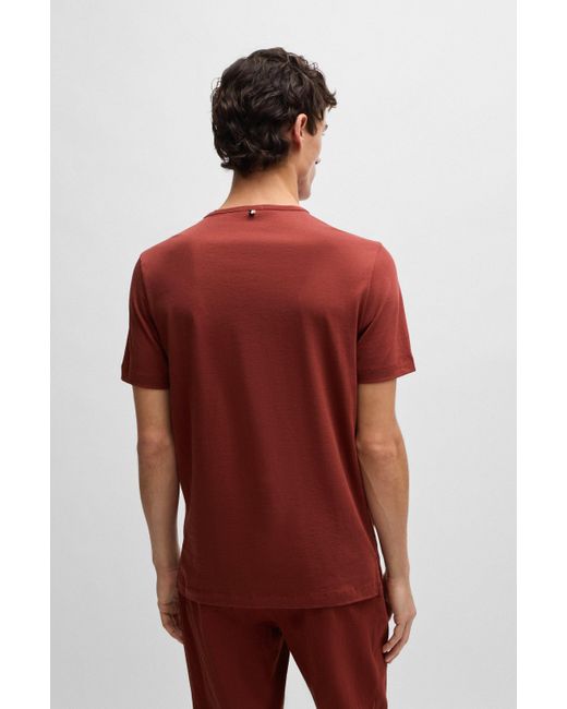 Boss Regular-fit T-shirt Van Een Katoenmix Met Ergonomische Naden in het Red voor heren