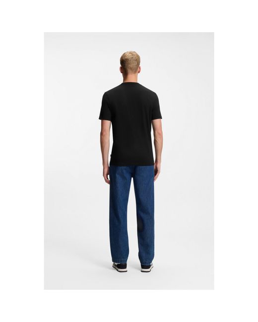 Boss Black Cotton-Jersey T-Shirt With Animal Artwork for men