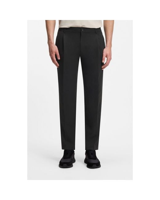 Boss Black Relaxed-Fit Trousers With Front Pleats for men