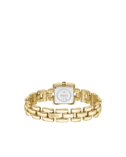 Boss Metallic Square-Dial Watch With Sculptural Bracelet