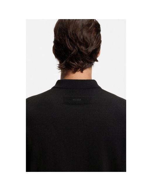 HUGO Black Regular-Fit Knitted Jacket With Ribbed Trims for men