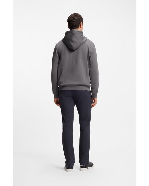 Boss Hoodie Van Katoenen Badstof Met Logopatch in het Gray voor heren