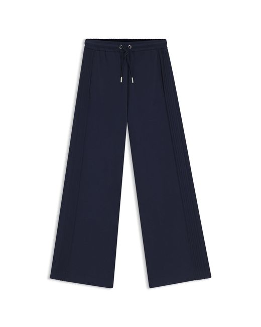 Boss Blue Relaxed-Fit Tracksuit Bottoms With Piping Details