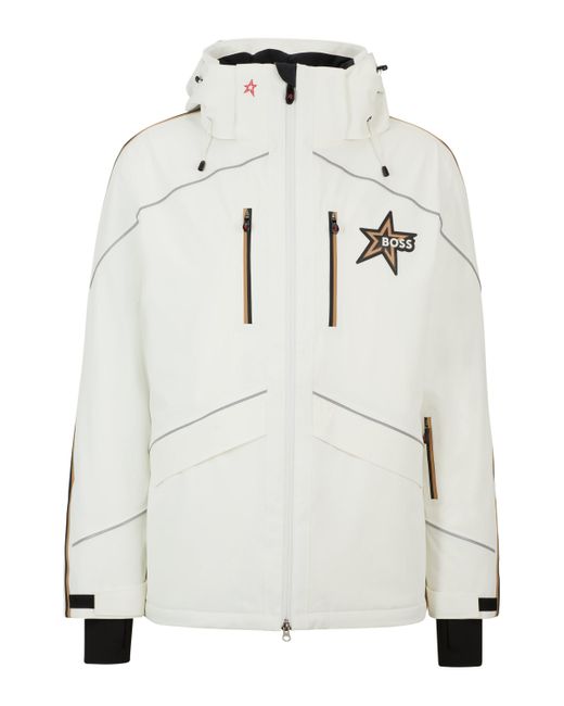 Boss White X Perfect Moment Hooded Down Ski Jacket With Special Branding for men