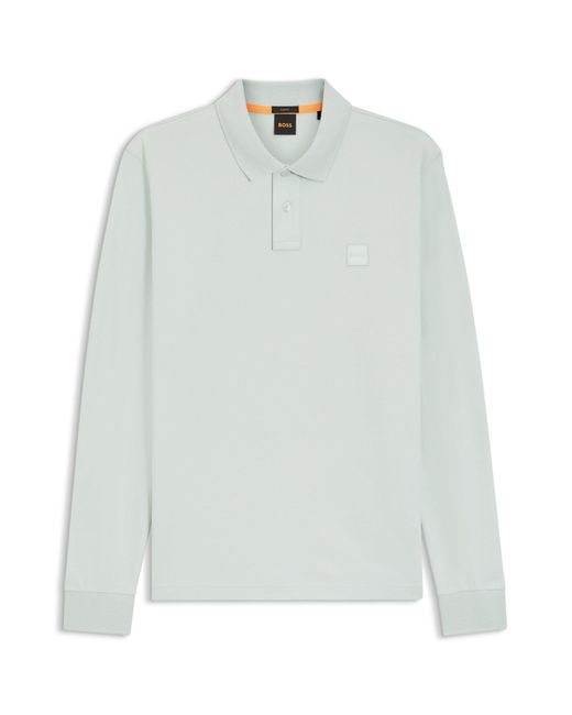 Boss Slim-Fit Poloshirt Aus Elastischem Baumwoll-Piqué in Gray für Herren