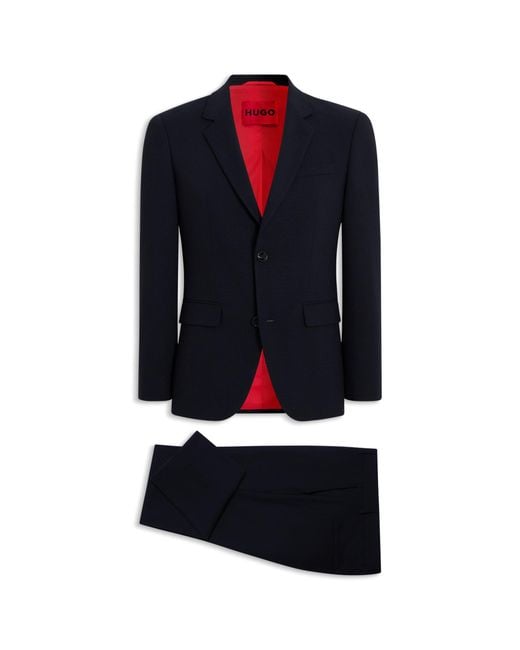 HUGO Black Two-Piece Slim-Fit Suit for men