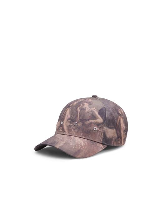HUGO Brown X Apoh Logo Cap With Ballerina Artwork for men
