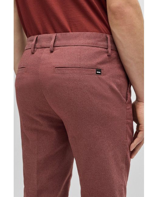 Boss Red Regular-fit Trousers In Cotton-blend Twill for men