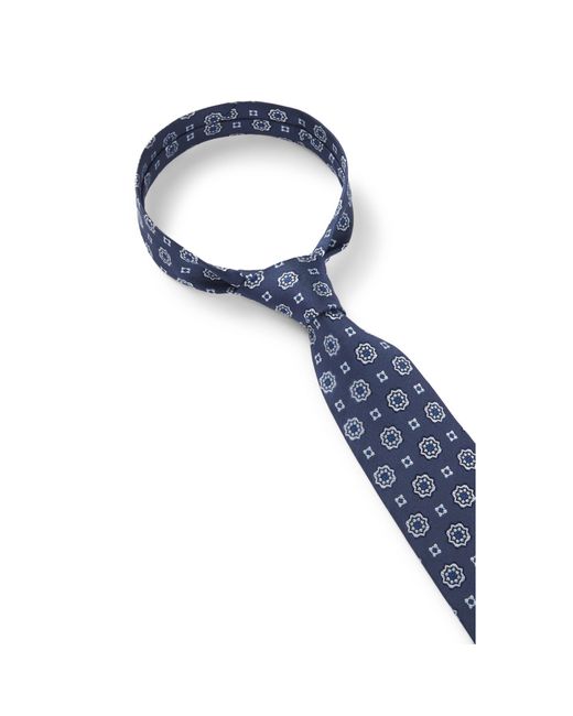 Boss Blue Jacquard-Pattern Tie for men