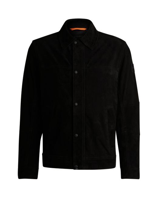 Veste Regular Fit avec intérieur en cuir suédé nappa Boss pour homme en coloris Black