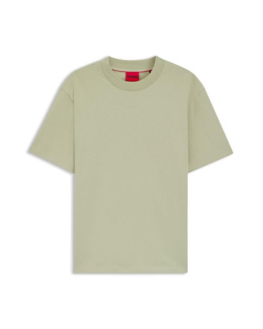 HUGO Relaxed-Fit T-Shirt Van Katoen Met Logoprint in het Green voor heren