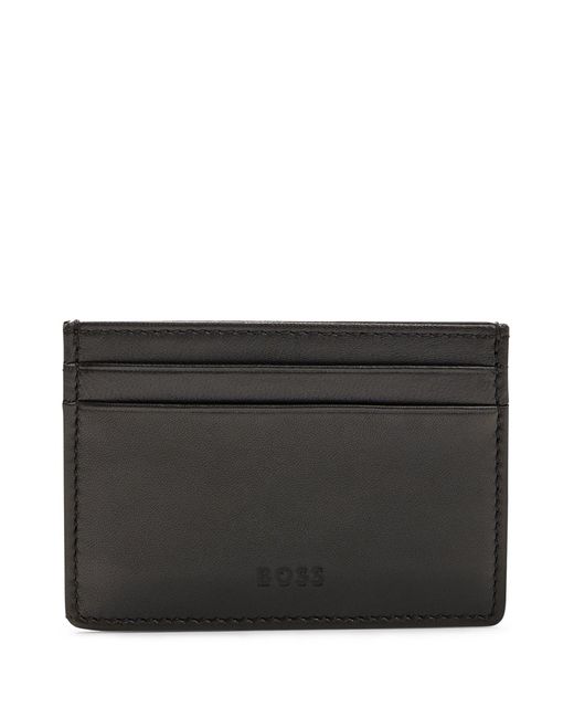BOSS by HUGO BOSS Card Holder In Grained Leather With Emed Logo in ...