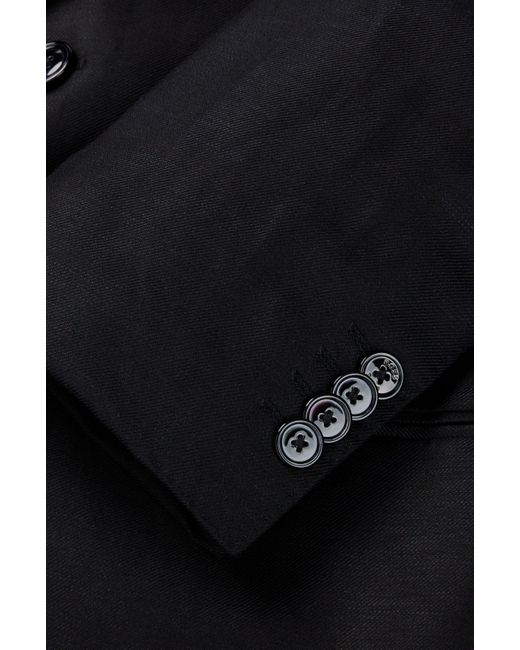 Boss Black Slim-fit Suit In Melange Wool And Linen for men