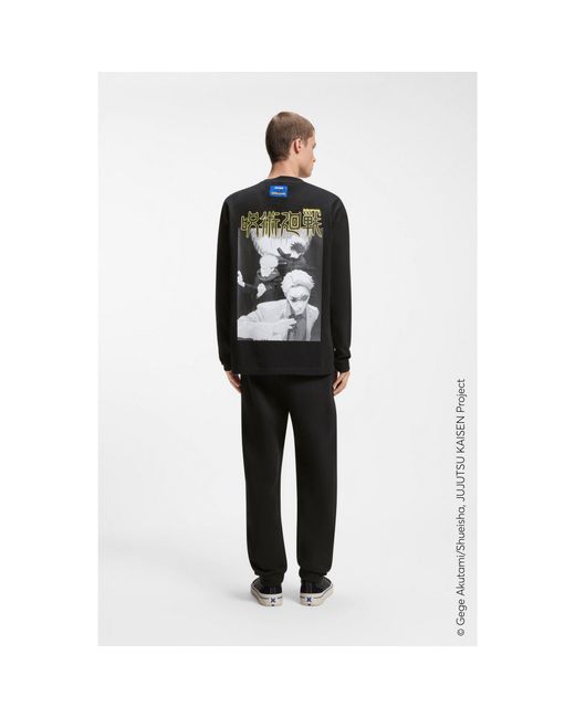 HUGO Black X Jujutsu Kaisen T-Shirt With Yuji, Megumi And Kento Print for men