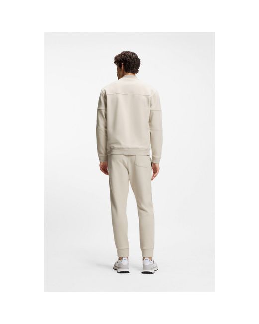 Boss Natural Cotton-Blend Sweatshirt With Tennis-Themed Logo for men