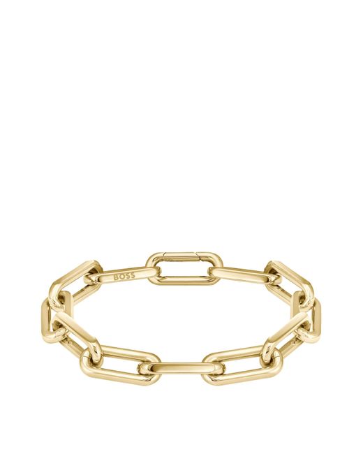 Bracelet doré avec maillon logoté Boss en coloris Metallic