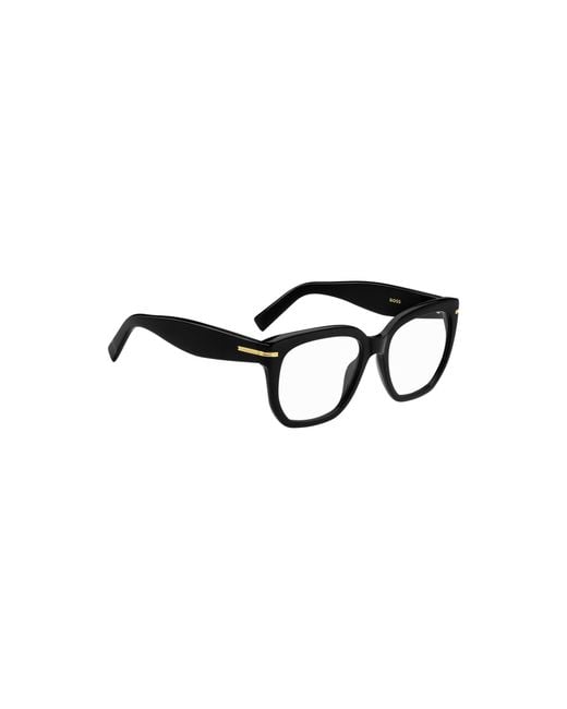Boss Black Acetate Optical Frames With-Tone Hinges