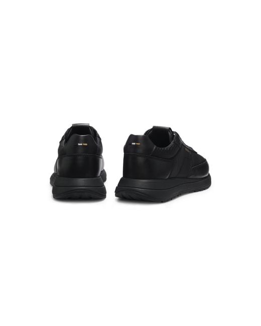 Boss Black Monogram Trainers With Leather Trims And Eva-Rubber Sole for men