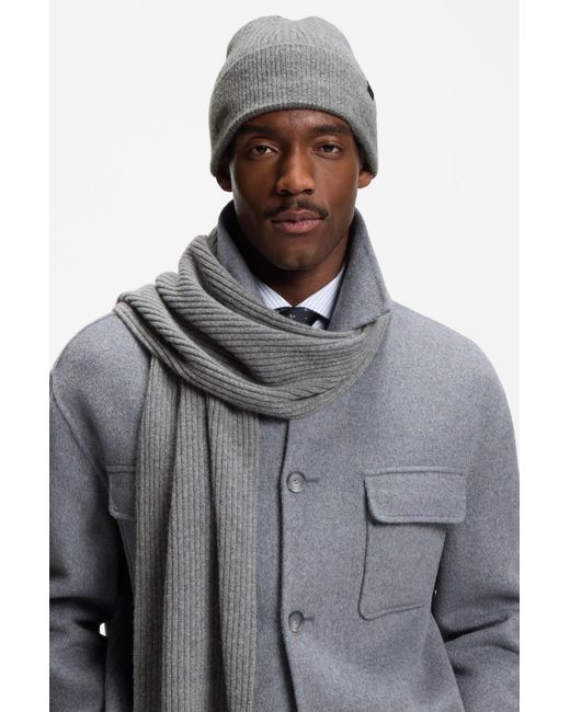Set Con Cappello E Sciarpa di Boss in Gray da Uomo