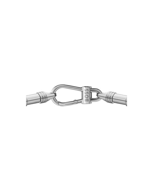 Boss White Modern Bracelet With Signature Detailing for men