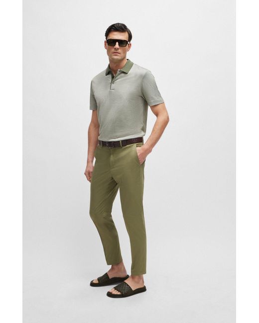 Boss Green Regular-fit Polo Shirt In Cotton And Silk for men