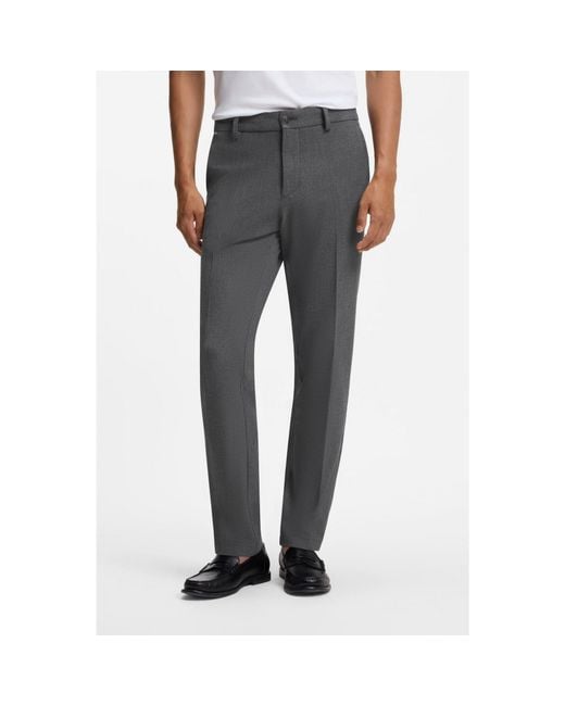 Boss Gray Modern-Fit Trousers for men